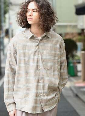 花纹外套宽松ins秋冬衬衫
