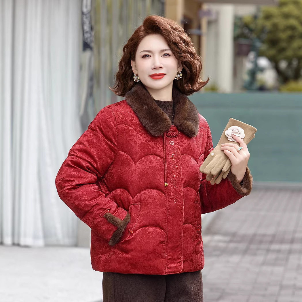 棉袄女中年妈妈冬装外套中老年秋冬保暖棉服加厚唐装棉衣过年衣服,女装/女士精品,中老年女装,淘宝优惠券,粉丝福利购,淘宝优惠卷
