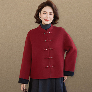 妈妈马年本命年衣服2026新款中老年女士秋冬装外套贵夫人一件代发