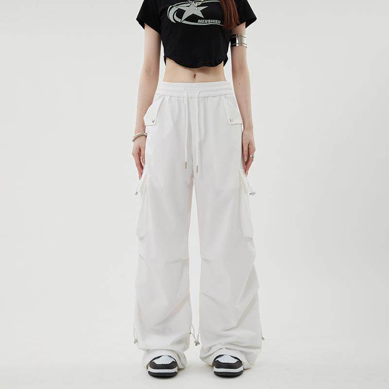 欧美白色工装裤女美式hiphop潮牌高街嘻哈爵士舞裤子运动休闲裤夏,女装/女士精品,休闲裤,淘宝优惠券,粉丝福利购,淘宝优惠卷