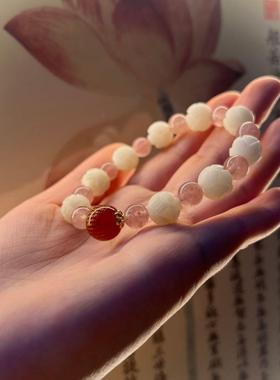 菩提莲花单圈手串原创设计手链配饰玛瑙东陵玉莲蓬男女文玩绕指柔