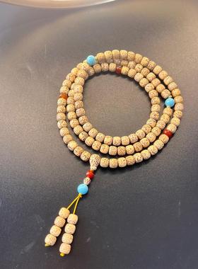 星月菩提108颗黄金籽文玩佛珠手串鸡油黄多圈星月菩提子项链手串