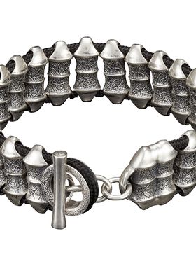 WH美国威廉亨利男士简约手链 手工制作925银潮男配饰首饰挂饰