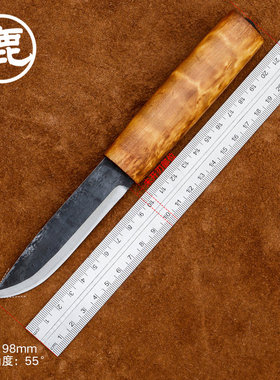 挪威HELLE户外装备维京勇士小直刀露营野营高硬度夹钢碳钢工具刀