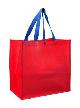 环保编织袋出口纯色防水抗污重复使用买菜包分类收纳袋超市购物袋