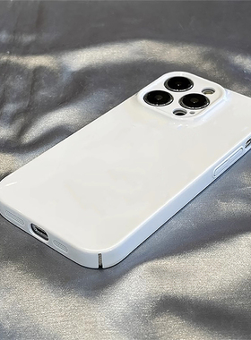 简约纯白色适用苹果17AIR手机壳14/15plus新iphone16promax全包SE3/2菲林XR/XS硬壳7/8保护套12/13mini高档11