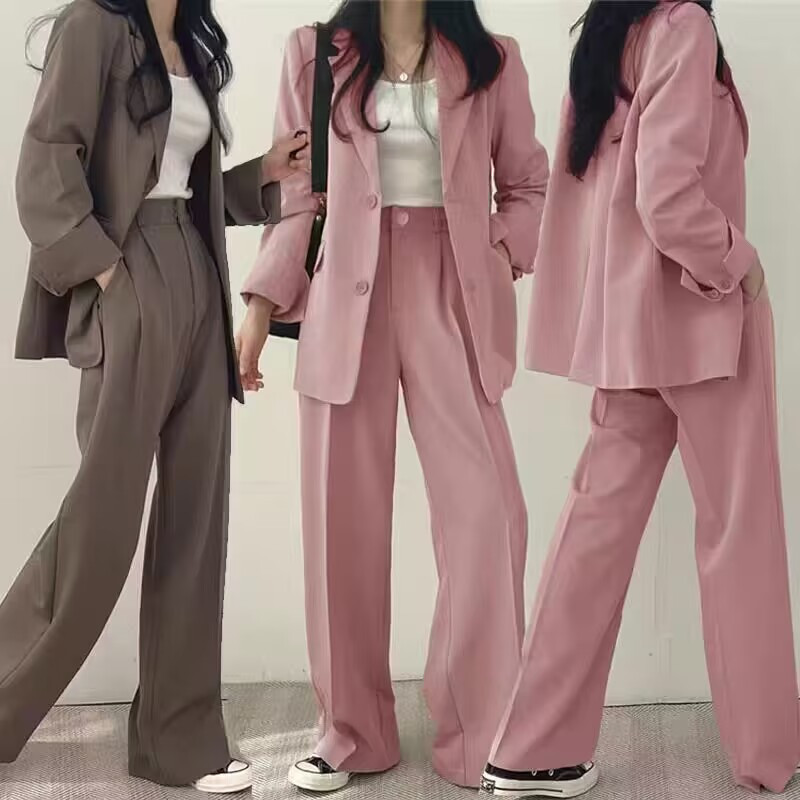 小西装复古外套修身时尚2026春秋季女韩版休闲设计感上衣西裤套装