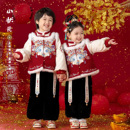 汉服男女童2025冬款 旦演出服宝宝拜年服新年过节喜庆服 加绒加厚元