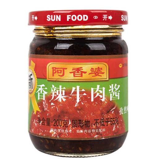 阿香婆调味酱香辣牛肉酱夹馍拌饭酱孜然味下饭酱开胃酱 200g单瓶