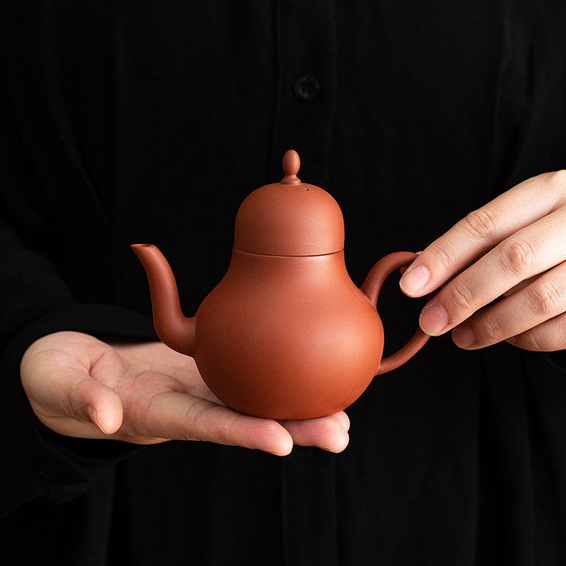 原矿紫砂半手工小茶壶单壶家用朱泥功夫茶具凤鸣泡茶壶中式
