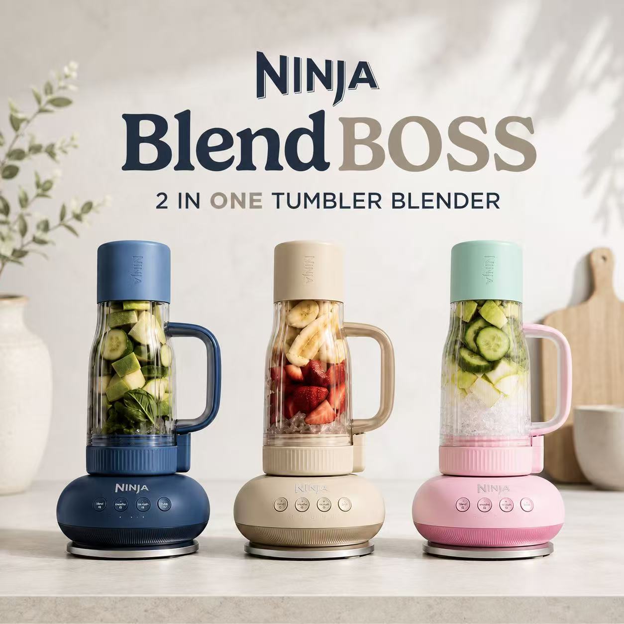 美国代购Ninja BlendBOSS 2合1随行搅拌机便携果汁杯多功能料理机