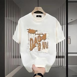 夏季 T恤青年男女款 ins潮牌街头宽松圆领上衣 痞帅重磅棉短袖 美式