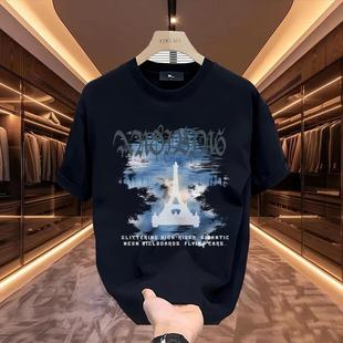 夏季 T恤青年男女款 ins潮牌街头宽松圆领上衣 痞帅重磅棉短袖 美式