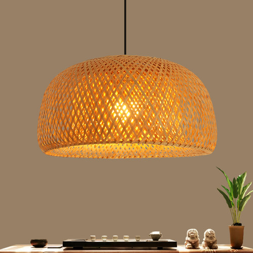 竹编吊灯餐厅东南亚灯具禅意茶室茶楼灯罩藤艺竹艺灯饰民宿客厅灯