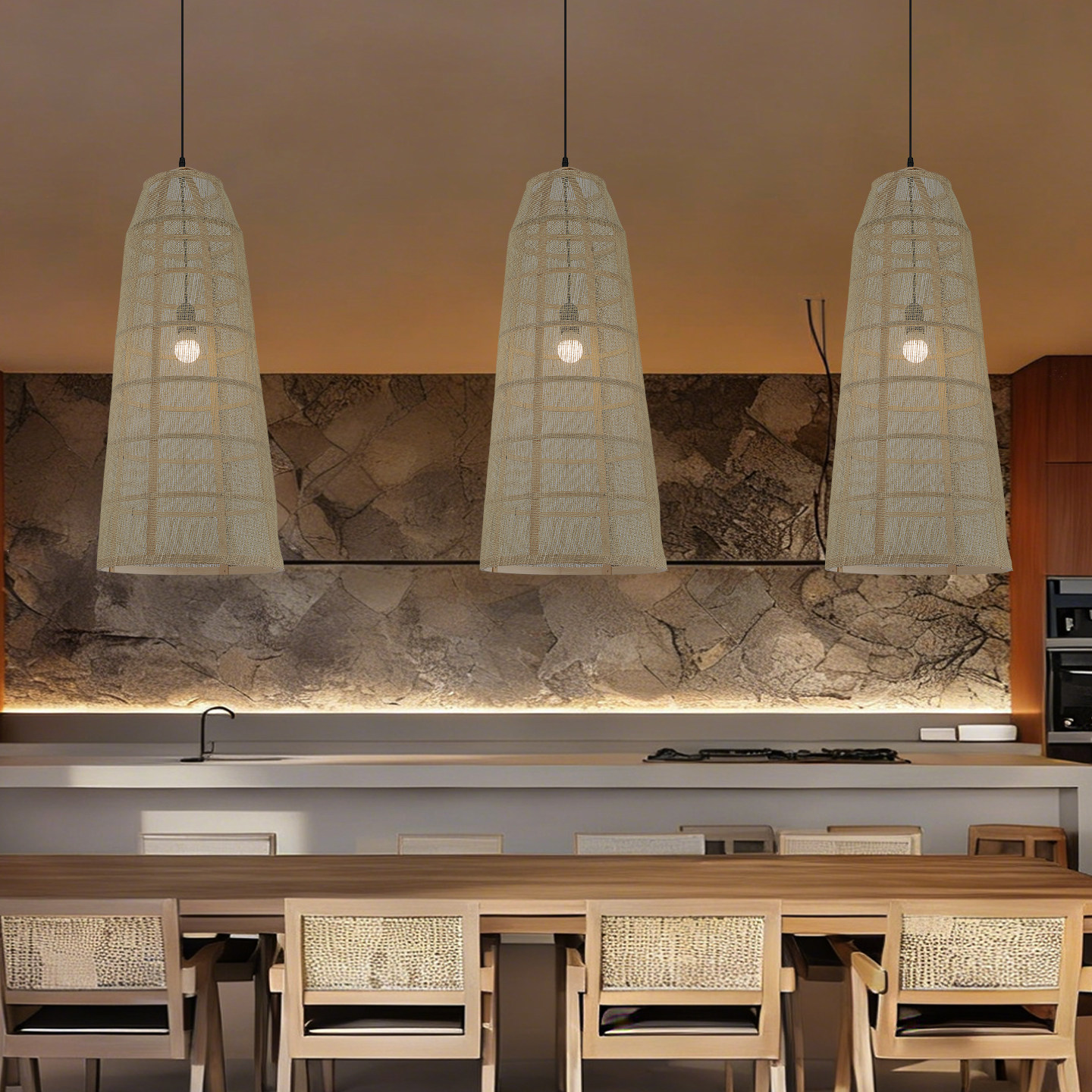 中式竹艺吊灯禅意茶室客厅餐厅现代艺术轻奢复式民宿竹编编织灯罩