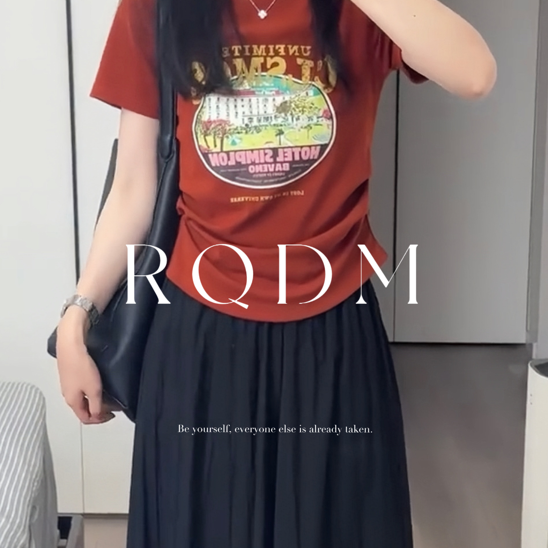 大码女装2025新款夏季胖MM宽松百搭收腰显瘦圆领正肩短袖T恤上衣