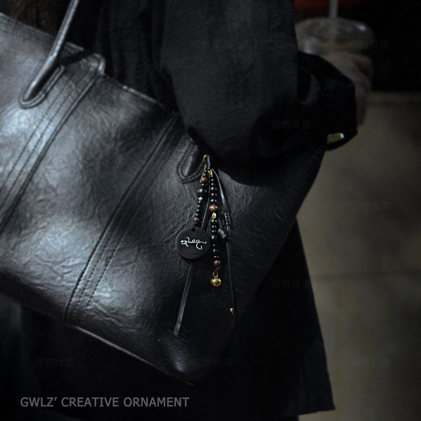 Tashi Delek|创意无事珠背包挂件牛皮复古高级感小众定制刻字黑檀