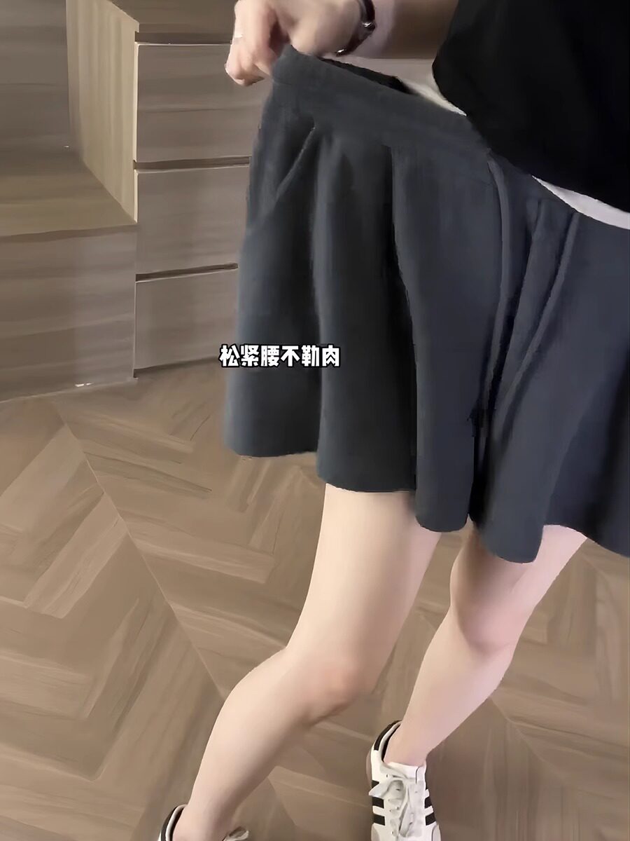 2024 SUMMER NEW PLUS SIZE WOMENS HIGH WAIST CASUAL WIDE LEG SHORTS FAT MM LOOSE THIN PLEATED CULOTTES