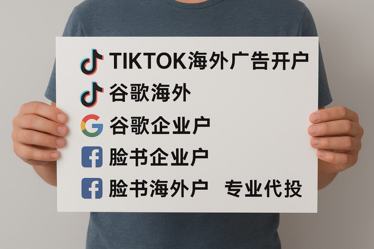海外广告户，脸书，谷歌，TIKTOK，Facebook，google，tiktok开户