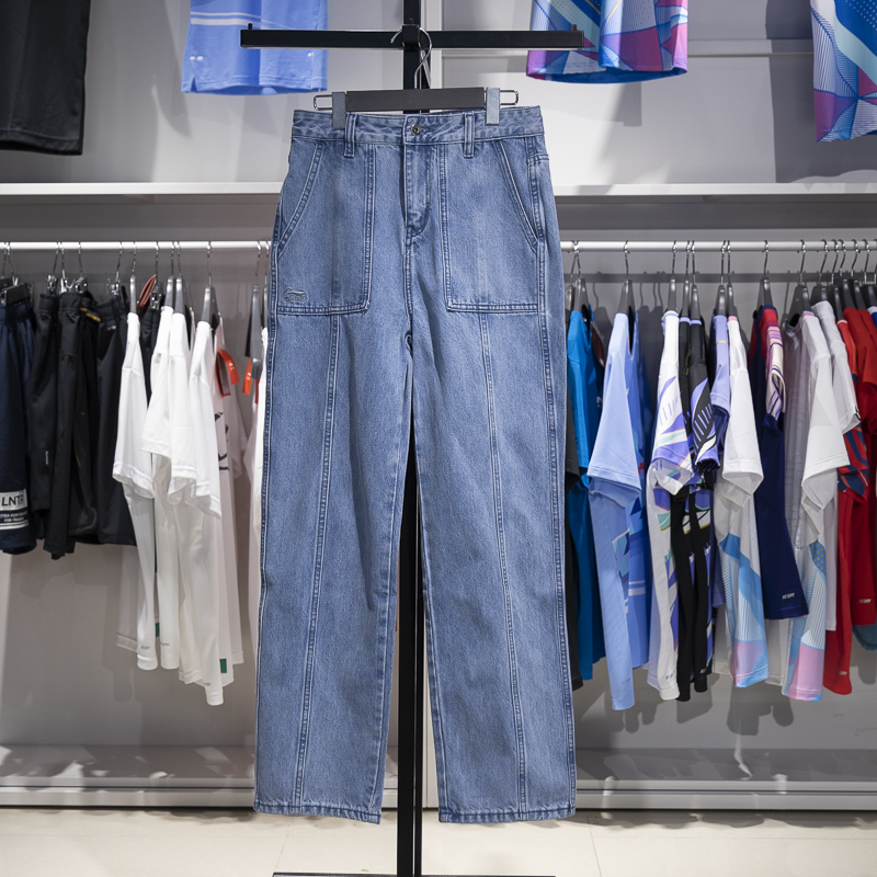 李宁水洗牛仔长裤纯棉透气