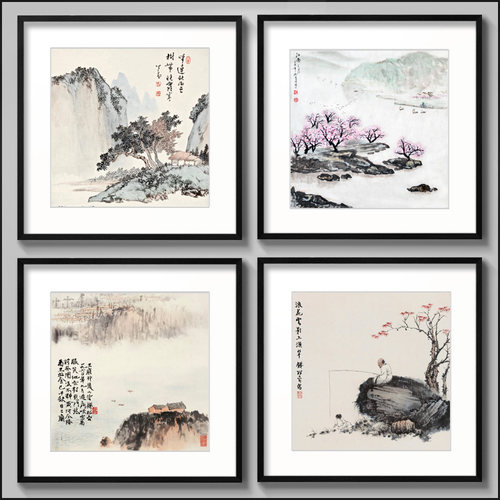 水墨中式风饭店客厅装饰画