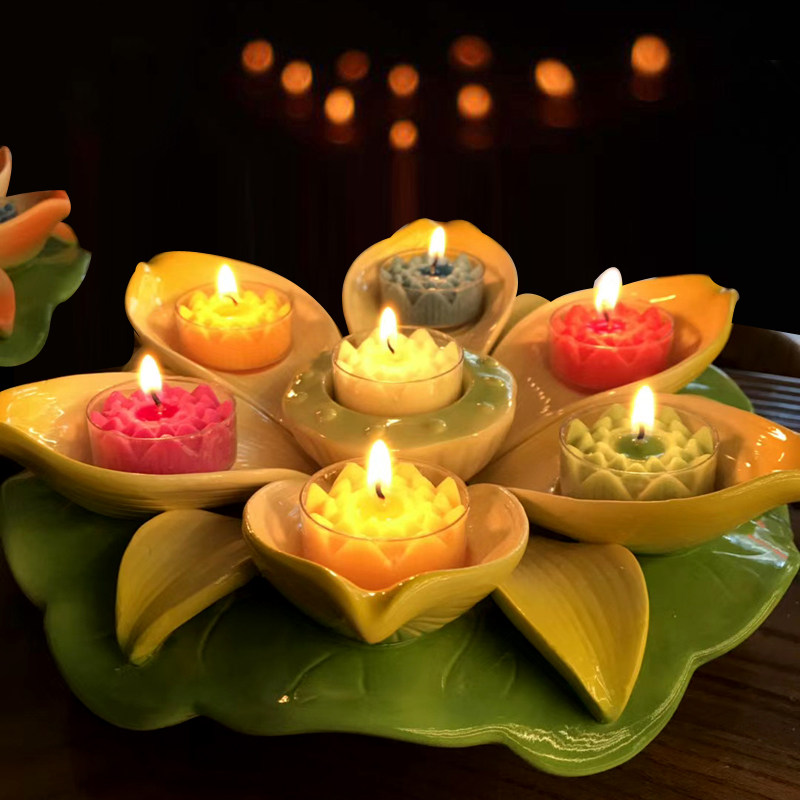 蜡烛台陶瓷底座供佛灯包邮