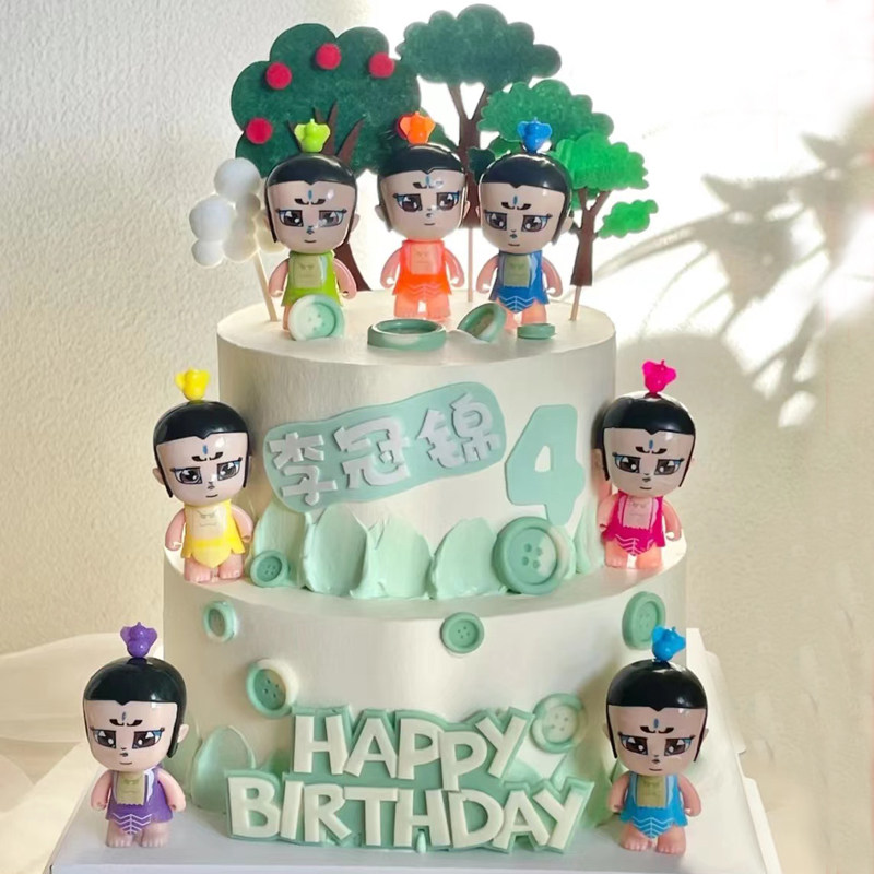 烘焙蛋糕装饰摆件儿童生日蛋糕葫芦娃兄弟套装插牌插件甜品台装扮