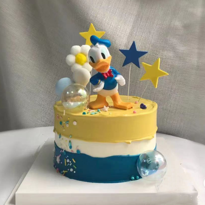 烘焙蛋糕装饰唐老鸭黛西 唐纳德情侣摆件卡通儿童生日甜品台布置