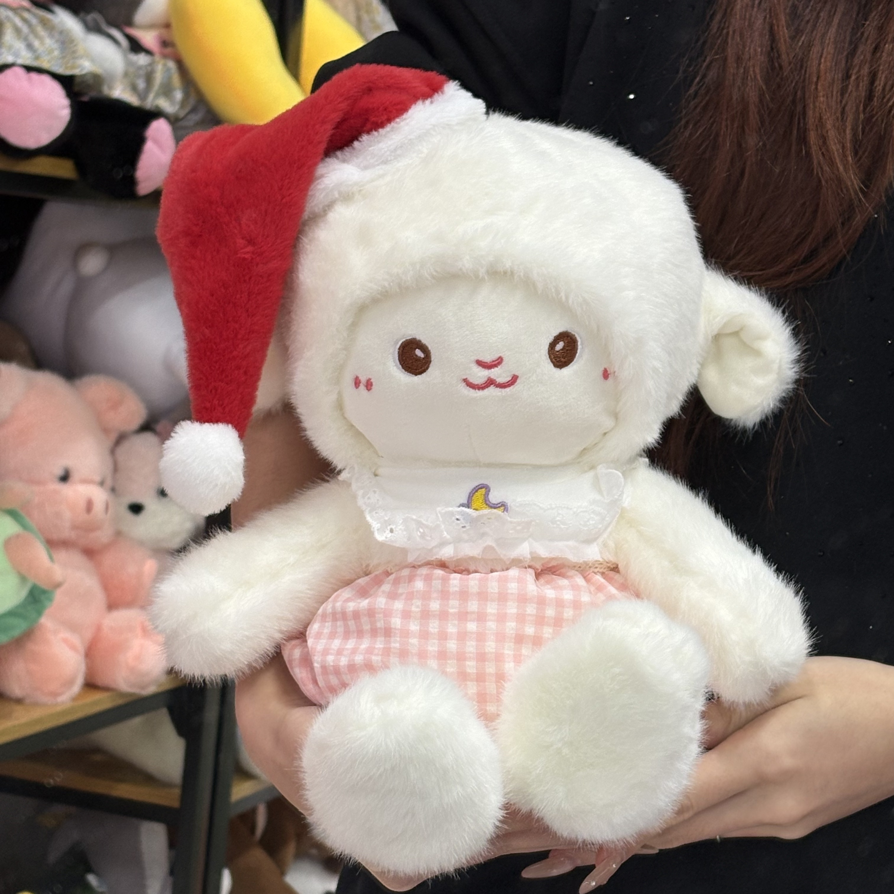 超可爱圣诞睡衣小羊毛绒玩具公仔布娃娃孩子床上睡觉抱枕生日礼物