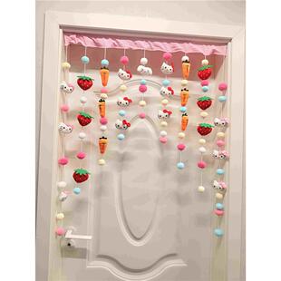 草莓卡通门帘免打孔装饰帘家用创意可爱挂帘子学生宿舍挂饰成品