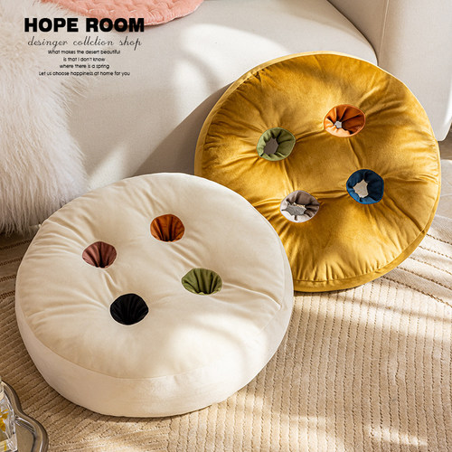 高端ins风居家圆形坐垫加厚布艺