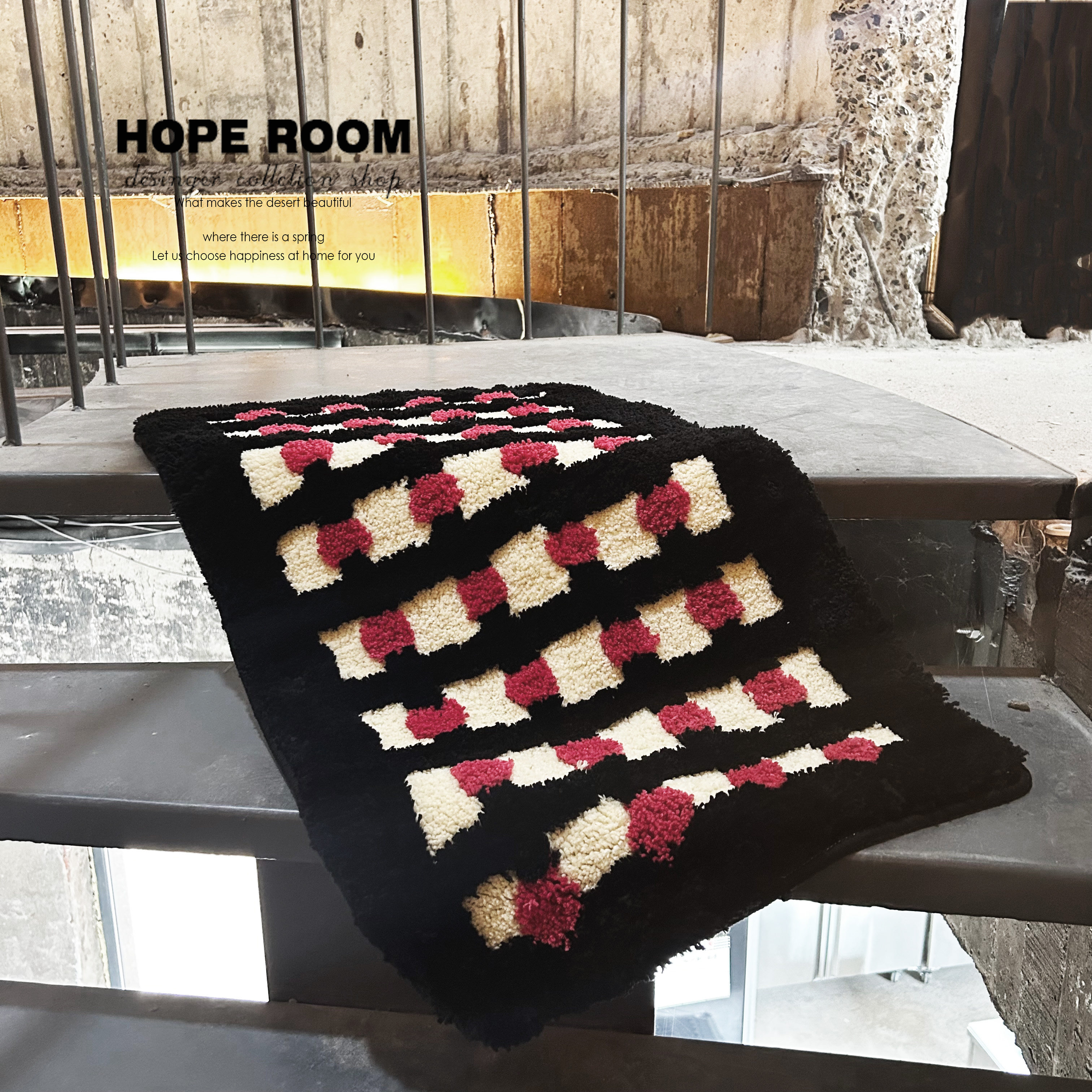 可爱糖豆波点床边地毯客厅沙发卧室地垫浴室门口吸水防滑植绒簇绒