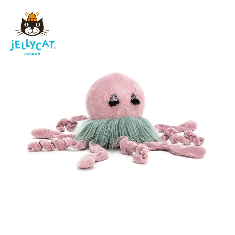 英国jellycat好奇的水母波浪触手海洋生物玩具毛绒玩偶男女孩包邮
