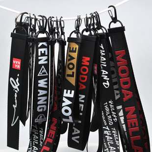 潮牌字母织带拉链挂件diy钥匙手机包挂件拉链挂饰裤子飘带挂饰