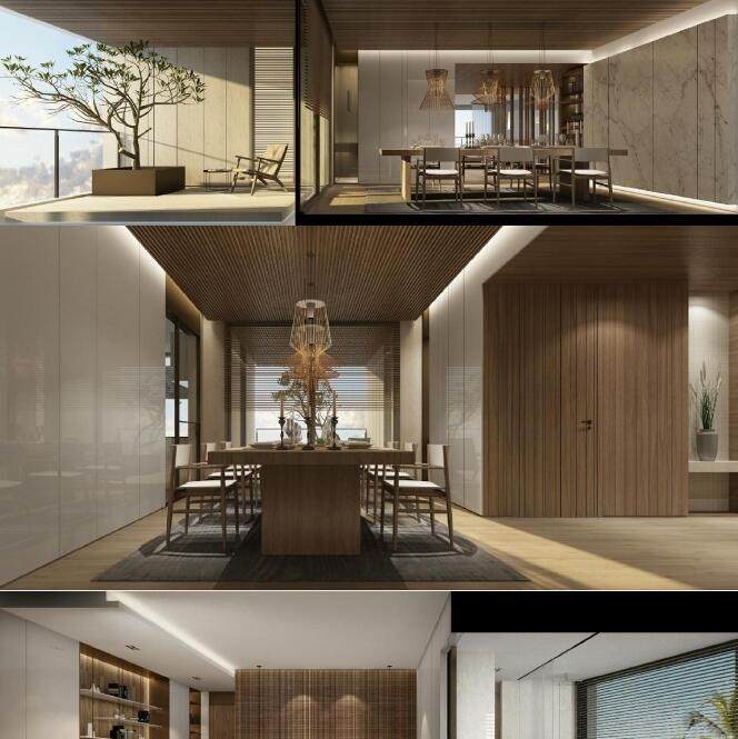 现代生态原木度假村酒店度假别墅室内装修设计CAD施工图3D效果图