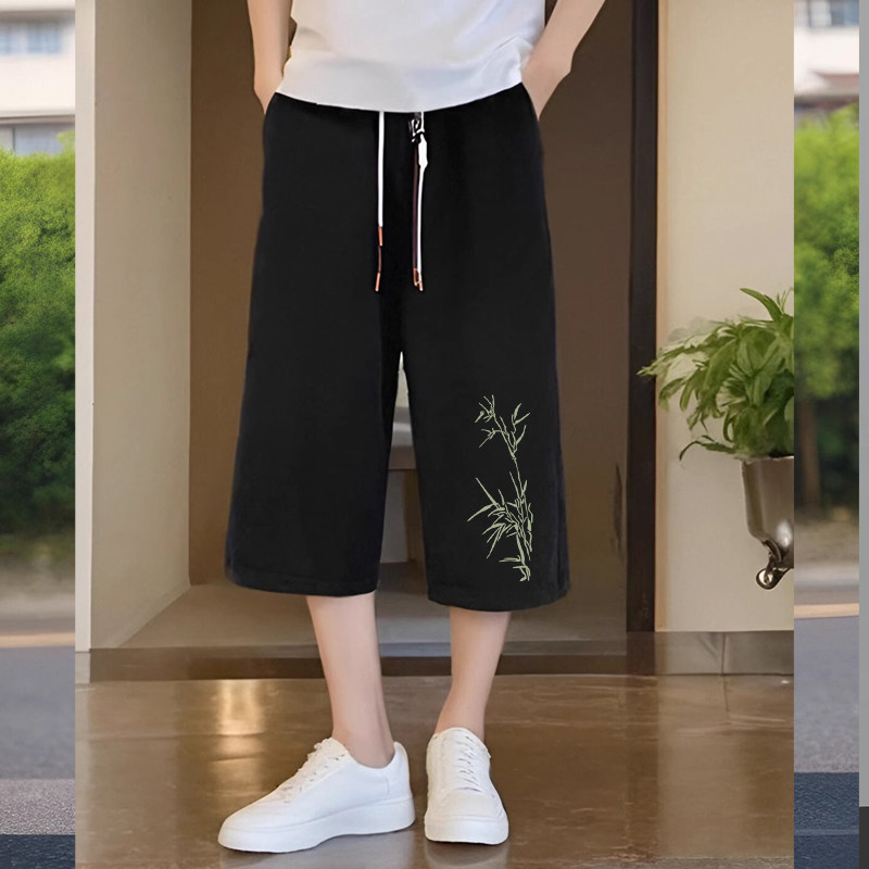 学生运动裤八分短裤冰丝裤子图片