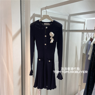 香港正品代购 Self Portrait 25秋冬立体钩花长袖针织连衣裙