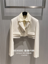 香港正品代购 Ych 24春夏 拼接假两件西装领短外套