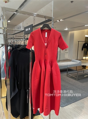 香港正品代购 Cfcl 25春夏新款 显瘦V领短袖针织连衣裙