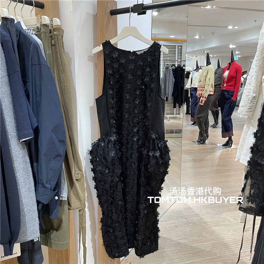 香港正品代购 Epingler 25秋冬 立体贴花休闲宽松背心连衣裙