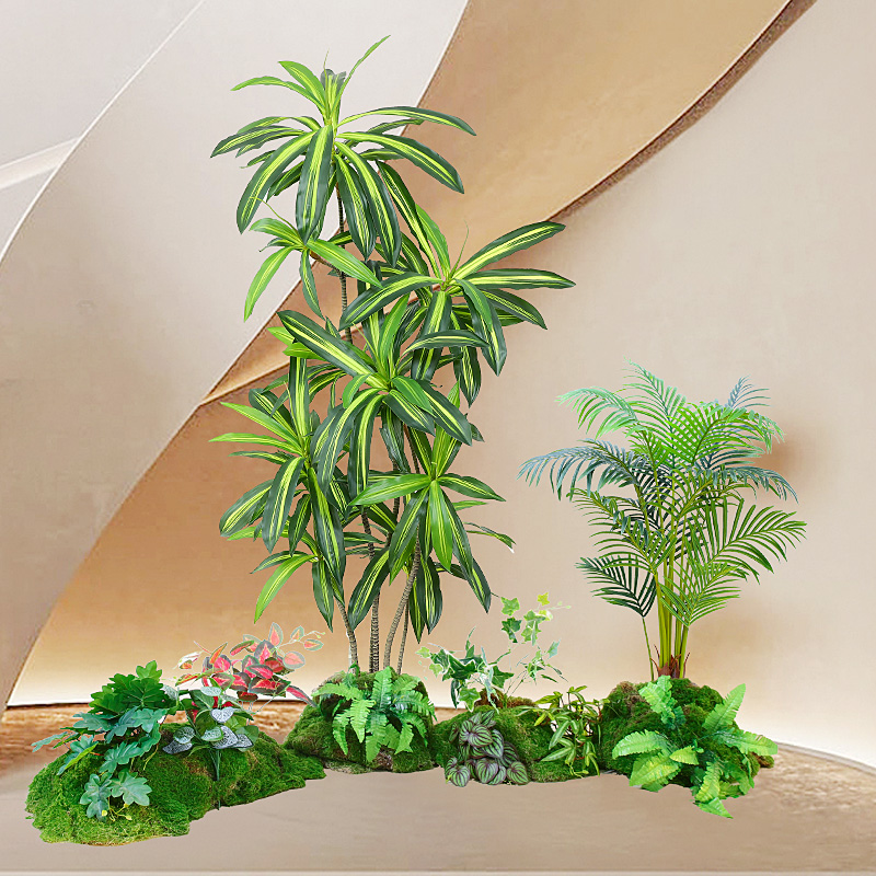 仿真绿植造景组合假植物庭院布置楼梯室内景观橱窗装饰假树摆件 家居饰品 仿真植物盆景 原图主图
