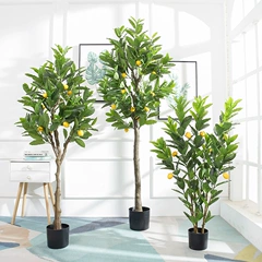 Cây xanh mô phỏng, chậu cây chanh mô phỏng, cây cảnh cây xanh lớn, đồ trang trí sàn trang trí trung tâm mua sắm và nhà hàng chậu lan hồ điệp giả