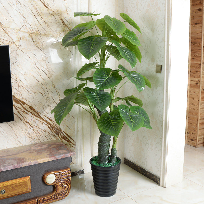 假树滴水观音仿真植物树绿植大型盆栽客厅办公室内假花落地装饰花_虎窝淘