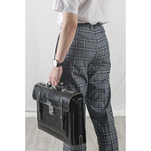 裤 正统日系学院风西装 灰蓝格DK制服裤 男女兼用 无为工坊