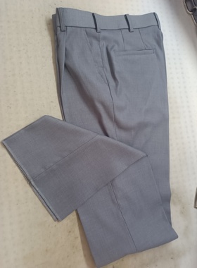 【无为工坊】现货DK浅灰色制服西装裤学院风直筒裤秋