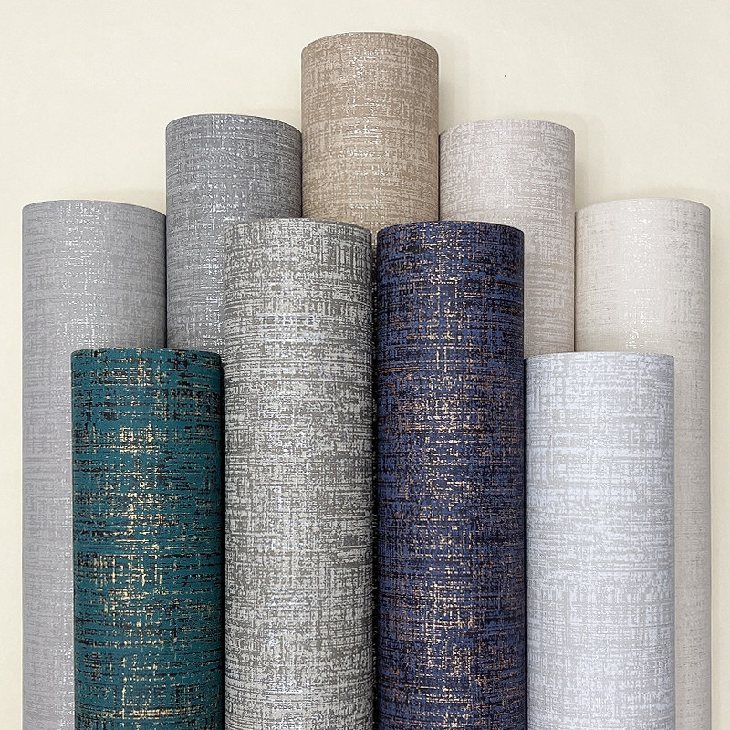 2022新款加厚非自粘素色墙纸卧室现代简约客厅家用纯色无纺布壁纸