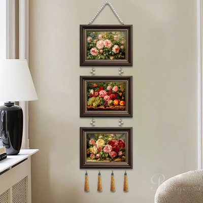 花卉装饰画法式卧室挂画沙发客厅背景墙欧式餐厅组合鲜花油画壁画