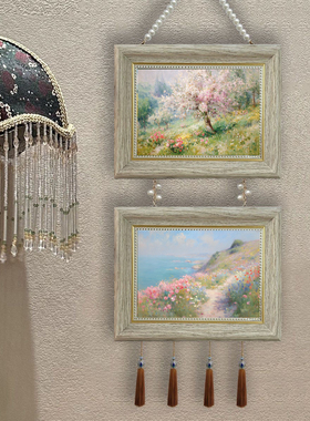 欧式风景装饰画春天花海树挂画客厅卧室沙发背景墙壁油画艺术画