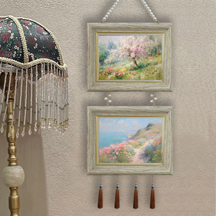 欧式风景装饰画春天花海树挂画客厅卧室沙发背景墙壁油画艺术画