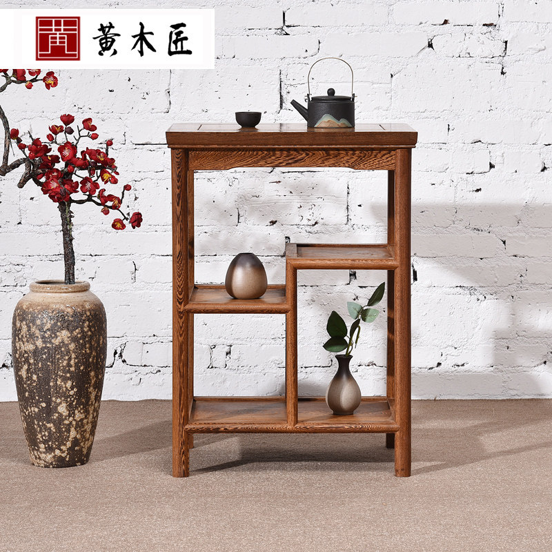 红木茶几边几茶边柜中式仿古茶水架实木鸡翅木小茶桌置物架角几